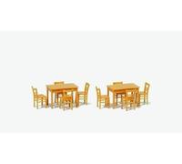 Preiser 17218 Wooden Tables (2) and Chairs (8) Kit HO