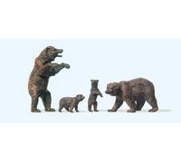 Preiser 20386 HO/OO Gauge Circus Brown Bears (4) Figure Set