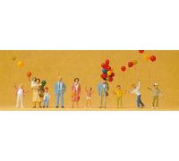 Preiser 24659 Fairground Balloon Sales (11) Figure Set