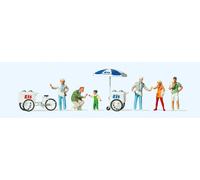Preiser 24661 HO/OO Gauge Fairground Ice Cream Sales Scene (6) Figure Set