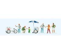 Preiser 24661 HO/OO Gauge Fairground Ice Cream Sales Scene (6) Figure Set