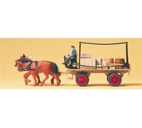 PREISER 30434 HO Scale Horse Drawn Carriage Transporting Boxes