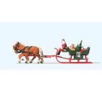 Preiser 30448 Horse Drawn Sleigh with Father Christmas and Presents