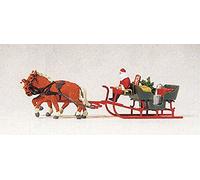 Preiser 30448 Horse Drawn Sleigh with Father Christmas and Presents