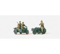 Preiser 72538 German Reich 1939-45 Mounted Motorcycle Crew (2) Kit
