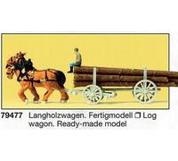 PREISER 79477 Scale N Carriage With Logs Pulled By Horses