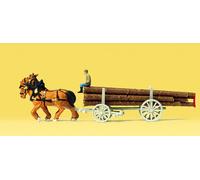 Preiser 79477 Horse Drawn Log Wagon
