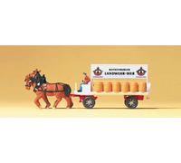 PREISER 79478 Scale N Beer Transport Cart Horse Drawn