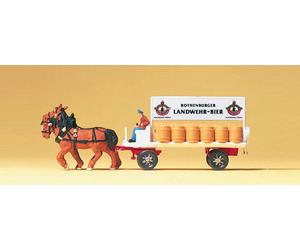 PREISER 79478 Scale N Beer Transport Cart Horse Drawn