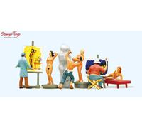 Preiser 10106 Painter, Sculptor, Models, Accessories As Kit, H0