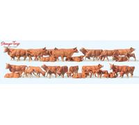 Preiser Brown Cows (30) Standard Figure Set 1:87 HO Scale