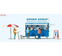 Preiser 10747 Doner Kebap Sales Stand (5) Exclusive Figure Set