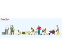 Preiser Figure Set 10046 – Gardeners (6) with Equipment – HO Scale