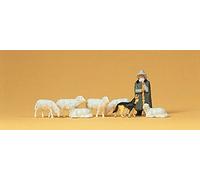 Preiser 14160 Shepherd with Flock (8) Standard Figure Set