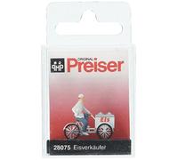 Preiser Ice Cream Man Figure, HO Scale, Hand-Painted Plastic Miniature