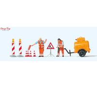 Preiser 10754 Road Workers (2) with Compressor Exclusive Figure Set