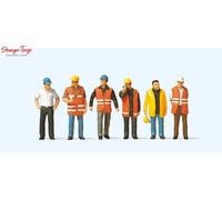 Preiser Workers in Safety Vests (6) Exclusive Figure Set - 1:87 HO Gauge