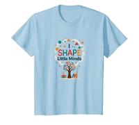 PreK Teacher I Shape Little Minds Inspirational Gift T-Shirt, Kids, Baby Blue, 3 Years