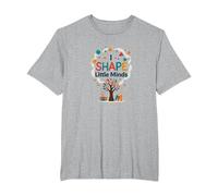 PreK Teacher I Shape Little Minds Inspirational Gift T-Shirt, Men's Big and Tall, Heather Grey, 2X Tall