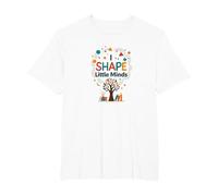 PreK Teacher I Shape Little Minds Inspirational Gift T-Shirt, Men's Big and Tall, White, 2X Tall