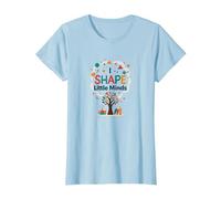 PreK Teacher I Shape Little Minds Inspirational Gift T-Shirt, Women, Baby Blue, M