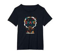 PreK Teacher I Shape Little Minds Inspirational Gift T-Shirt, Women's Plus, Black, 2X
