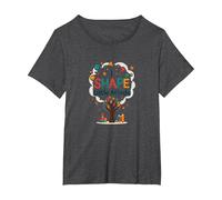 PreK Teacher I Shape Little Minds Inspirational Gift T-Shirt, Women's Plus, Dark Heather Grey, 2X