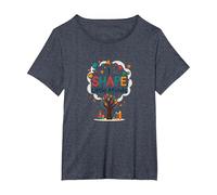 PreK Teacher I Shape Little Minds Inspirational Gift T-Shirt, Women's Plus, Heather Blue, 2X