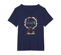PreK Teacher I Shape Little Minds Inspirational Gift T-Shirt, Women's Plus, Navy, 2X
