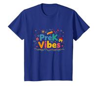 PreK Vibes Fun Colorful School Kindergarten Ready Kids T-Shirt, Kids, Royal Blue, 8 Years