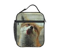 PrelerDIY Funny Fox Lunch Box - Insulated Lunch Bags for Women/Men/Girls/Boys Detachable Handle Lunchbox Meal Tote Bag