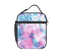 PrelerDIY Pastel Tie Dye Lunch Box - Insulated Lunch Bags for Women/Men/Girls/Boys Detachable Handle Lunchbox Meal Tote Bag