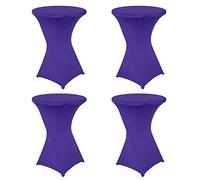PRELGOSP Poseur Table Cover, 60x110cm Cocktail Tablecloth, Spandex Stretch Poseur Table Covers for Wedding, Party, Birthday Parties, Home & Event Decoration,purple,4pcs