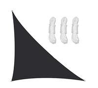 PRELGOSP Right Angle Shade Sail, Waterproof Polyester Triangular Sun Shade, 98% Uv Block Sunsail with Free Ropes, for Garden Patio Sunscreen Canopy,black,5x5x7.1m
