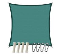 PRELGOSP Sun Shade Sail, Square Garden Sun Sail Canopy, HDPE Sunsail 98% U VBlock for Garden Patio Sunscreen Canopy Sunsail,dark green,6x6m