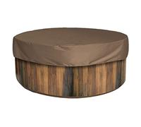 PRELGOSP Thermal Cover Hot Tub, Waterproof Hot Tub Cover with Drawstring, Uv & Weather Resistant Round Hot Tub Protection Cover for Outdoor Bathtub, Swimming Pool, Sandpit,coffee,190 * 30cm