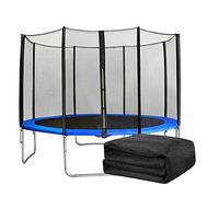 PRELGOSP Trampoline Net Replacement, 5ft 6ft 8ft 10ft 12ft 13ft 14ft 16ft Breathable Round Protective Frame Trampoline, Trampoline Safety Net Enclosure with Zipped Entrance (Net Only),16FT 12 Poles