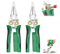 Preliminark 8 in 1 Wire Stripper with Voltage Tester, Cable Scissors & Crimper Pliers, Multi-Tool for Cutting, Pulling, Stripping Wires, 12V-250V Live Detection (2 Pcs, As Show)