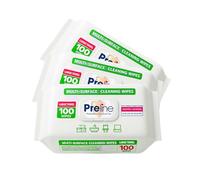 Preline Multi-Surface Cleaning Wipes, Extra Thick&Large, White Soap Scent, Free from SLS/SLES/Bleach, Household Disinfecting Wipes for Kitchen Bathroom Toilet Electronics Windows, 100 Pack (Set of 3)