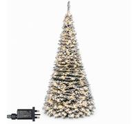 Shatchi Prelit Holly Flock Pop Up Christmas Tree Led Warm Lights , 5Ft