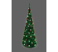 Prelit Pre Pop up Christmas Tree Xmas Home Indoor LED Warm White Lights Baubles Decorations Battery Operated, Red, 4Ft Shatchi Green 4ft