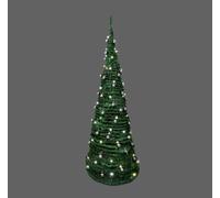 Prelit Pre Pop up Christmas Tree Xmas Home Indoor LED Warm White Lights Decorations, Polyvinyl Chloride, Silver, 4Ft Shatchi Green 4ft