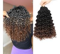 Prelooped Gogo Curly Crochet Hair 10 Inch 8 Packs Short Curly Crochet Hair for Women Pre Twisted Sea Wave Crochet Hair Water Wave Crochet Hair Deep Wave Crochet Hair Crochet Hair Braiding Hair 10 Inch
