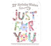Prelude 21st Birthday Wishes Greeting Card, Floral Design, Just for You