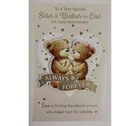 Prelude Anniversary Card for Sister & Brother-in-Law, Teddy Bears Always & Forever Design, with Heartfelt Verse