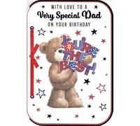 Prelude Birthday Card for a Very Special Dad, Teddy Bear 'You're The Best' Design with Red Ribbon