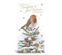 Prelude Christmas Card for Daughter and Partner, Robin Design, 12 x 22 cm, Collection