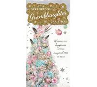 prelude Granddaughter Christmas Card ~ To A Special Granddaughter With Lots Of Love At Christmas ~ Santa & Xmas Presents Slim Card