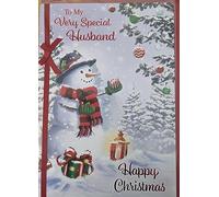 prelude Husband Christmas Card ~With Love To My Special Husband At Christmas ~ Cute Shopping Bears Quality Large Card PX-39228