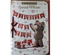 prelude Mum Christmas Card ~ For A Special Mum At Christmastime ~ Traditional Xmas Roses Large Quality Card PX-39225